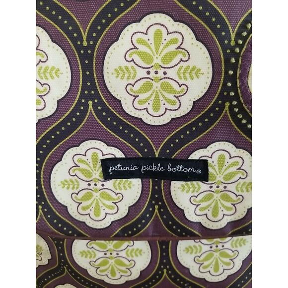 Petunia Pickle Bottom Backpack Shoulder Diaper Bag Brown Light Yellow Green - Picture 2 of 14